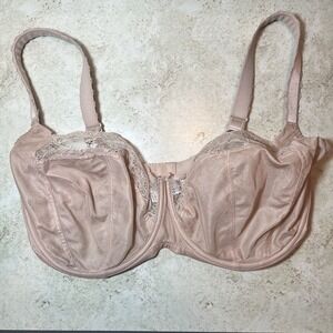 Panache US 36H Jasmine 6951 Lace Bra Floral Balconette Balcony Tan Beige EUC